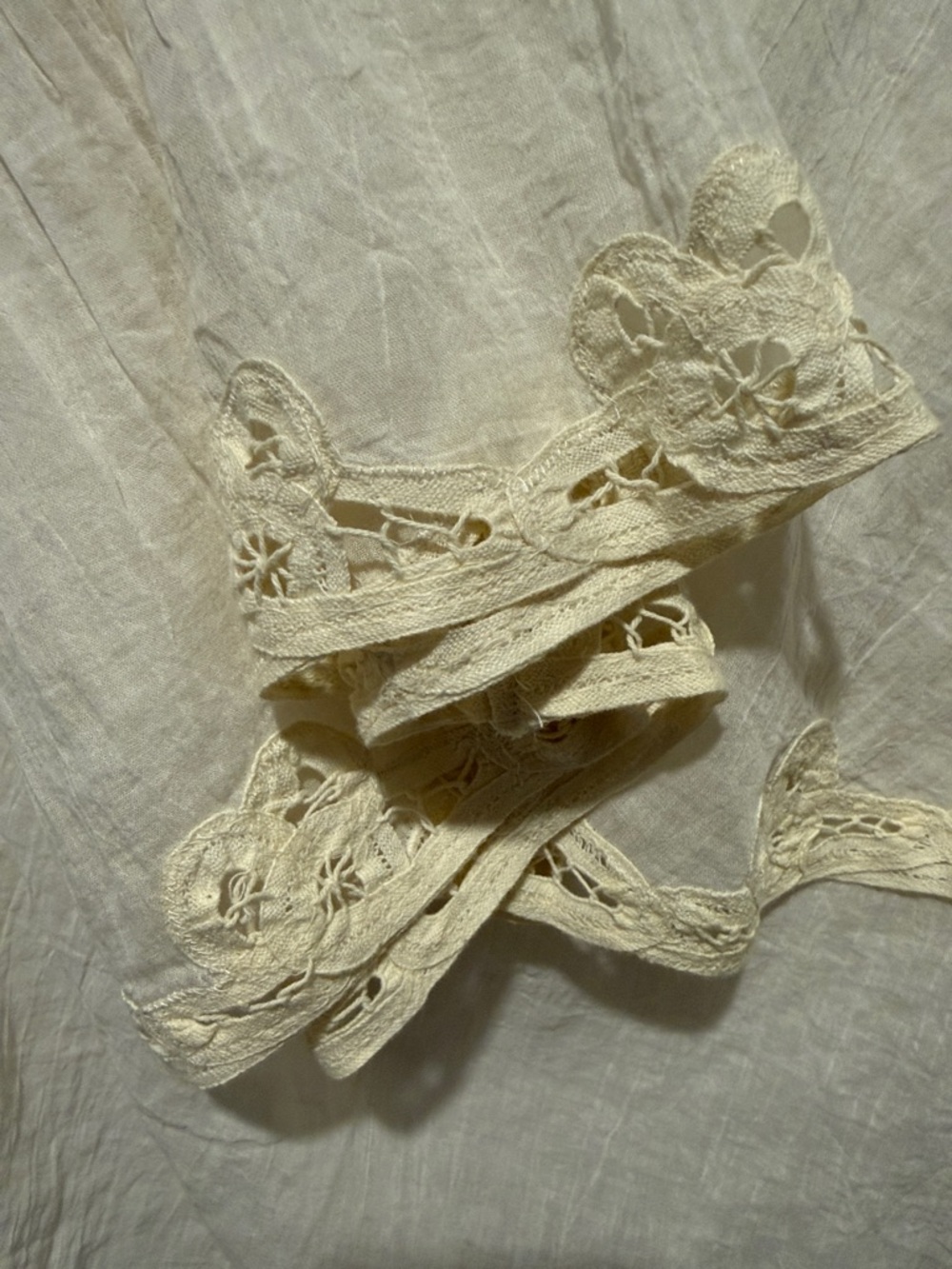 Free People One Riley Battenburg Lace Blouse in Ivory Size Medium NWOT - Picture 5 of 6